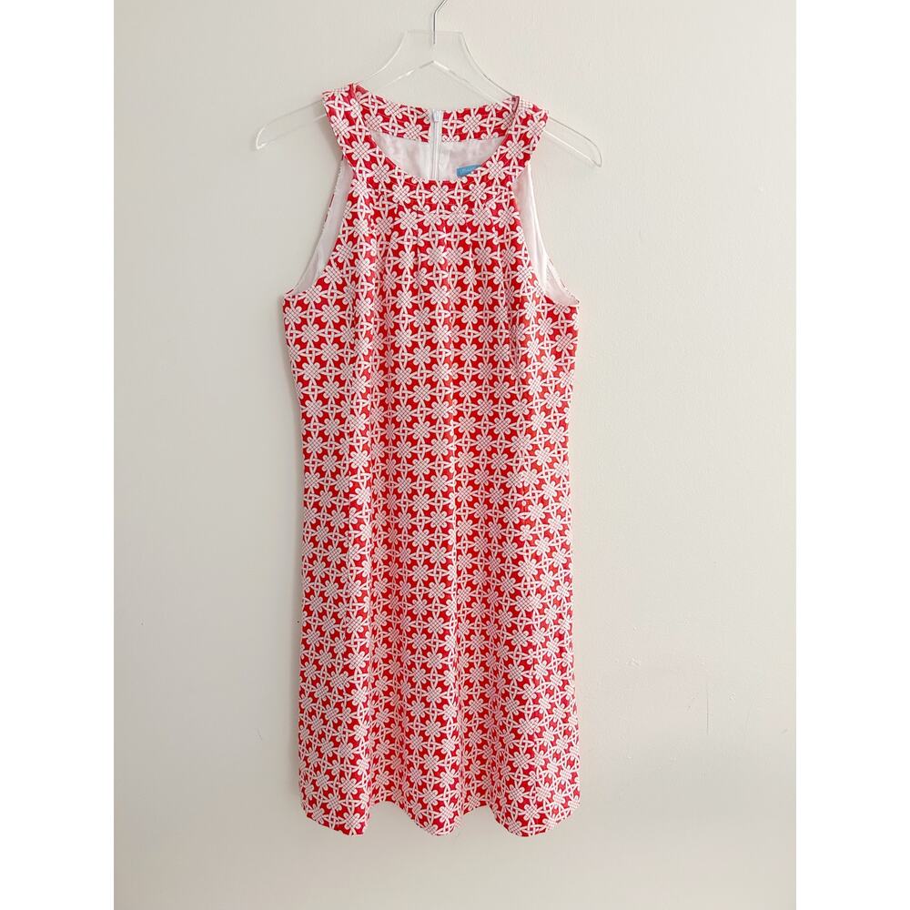 J.McLaughlin Patterned Linen Shift Dress with Halter Neck